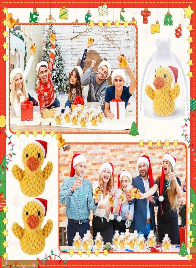 Jerify 12 Set Christmas Crochet Duck Gifts - Emotional Yellow Handmade Ducks Bulk with Positive Inspirational Support Cards for Xmas Stocking Stuffers Party Favor Coworkers Employee Team Appreciation - Image 4